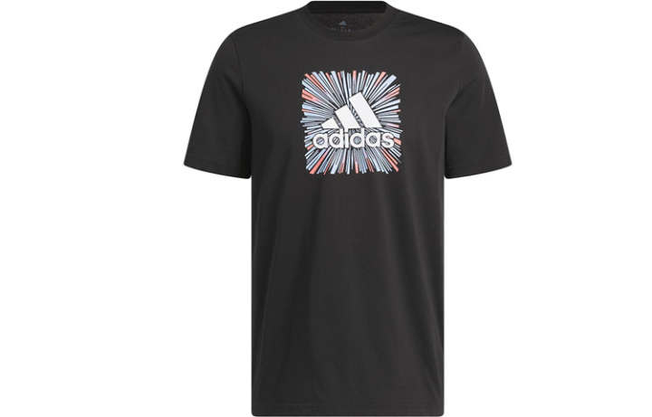 Adidas Adidas T Shirts Men's Black Crew Neck Moderate Straight Fit