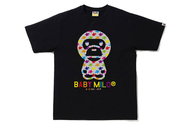 A BATHING APE Bape Sta Pattern Baby Milo Tee