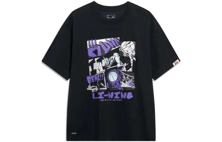 Li-Ning Li Ning Sports Life Collection T Shirts Men's Crew Neck Moderate Straight Fit