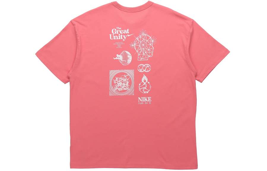 Nike Nike T Shirts Men's Pink Crew Neck Moderate Straight Fit