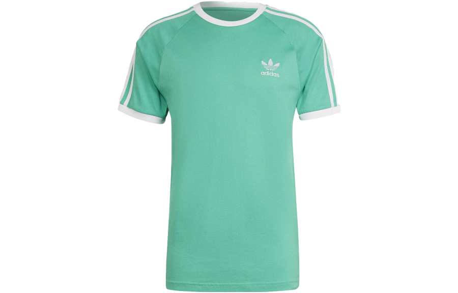 Adidas Adidas T Shirts Men's Green Crew Neck Moderate Straight Fit