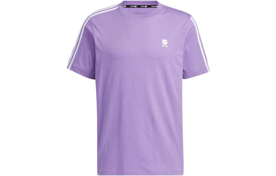 Adidas Adidas Essential T Shirts Unisex Violet Crew Neck Moderate Straight Fit