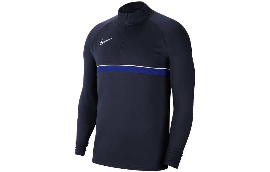 Nike Nike Dri Fit T Shirts Men's Dark Blue Stand Collar Thickened Straight Fit