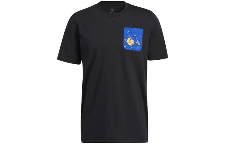Adidas Adidas T Shirts Men's Black Crew Neck Moderate Straight Fit