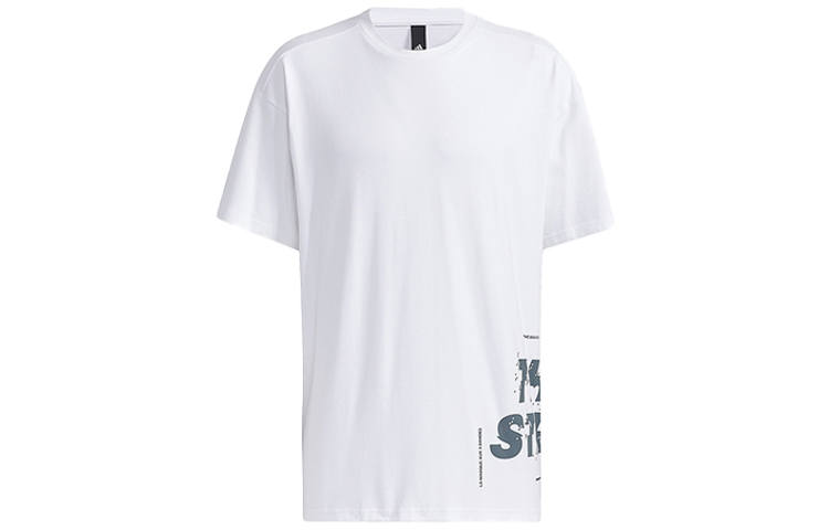 Adidas Adidas T Shirts Men's White Crew Neck Moderate Straight Fit
