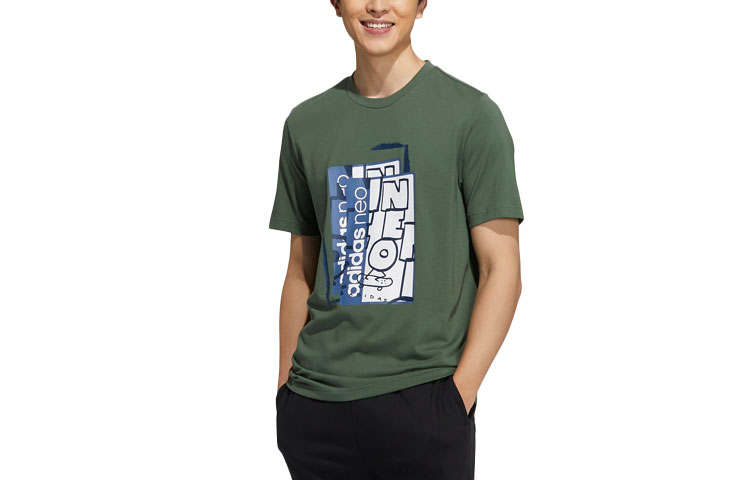 Adidas Neo Straight T Shirt Men's Green