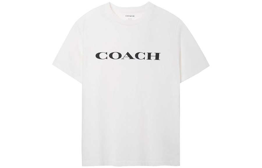 COACH COACH T Shirts Men's White Crew Neck Moderate