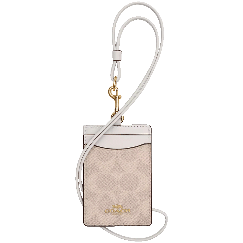 COACH PVC With Skin Card Holder Regular Women's Milk Tea & White