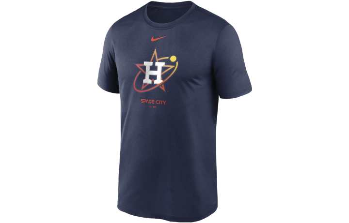 Nike Nike T Shirts Men's Navy Blue Crew Neck Moderate