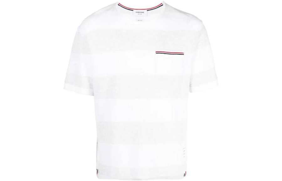 THOM BROWNE THOM BROWNE Rugby Stripe Crewneck T Shirt
