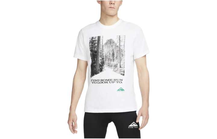 Nike Nike T Shirts Men's White Crew Neck Moderate Straight Fit