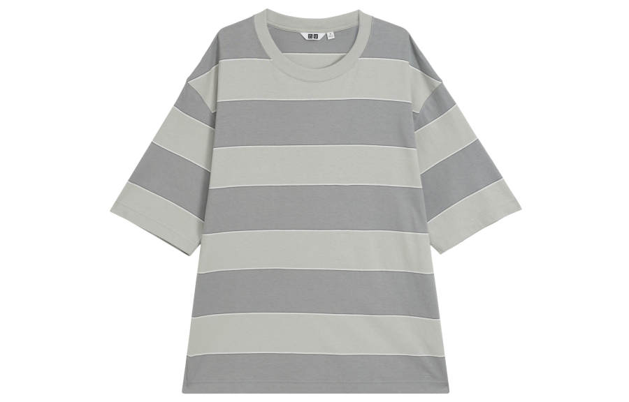 UNIQLO U Collection T Shirts Men's Lead Gray Crew Neck Moderate