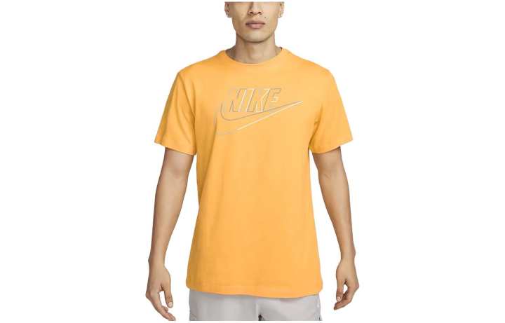 Nike Nike T Shirts Men's Yellow Crew Neck Moderate Straight Fit