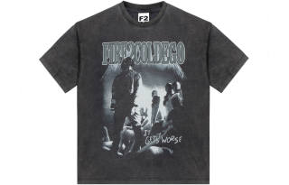 FIRE 2 COLD EGO Crew Neck Loose Fit Straight Fit Short Sleeved T Shirt Unisex Black