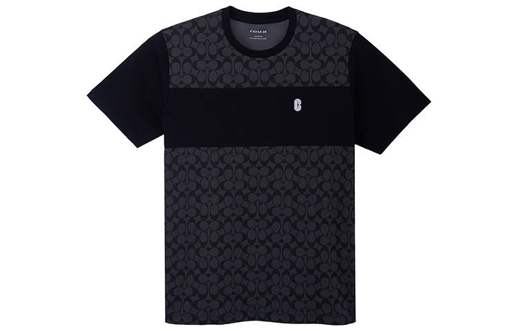 COACH COACH SS22 Men Patchwork Short Sleeve T-shirt Black