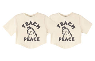 Teach Peace Drop Shoulder Sleeve T Shirt Unisex