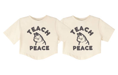 Teach Peace Drop Shoulder Sleeve T Shirt Unisex