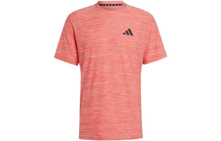 Adidas Adidas T Shirts Men's Bright Red Crew Neck Moderate Straight Fit