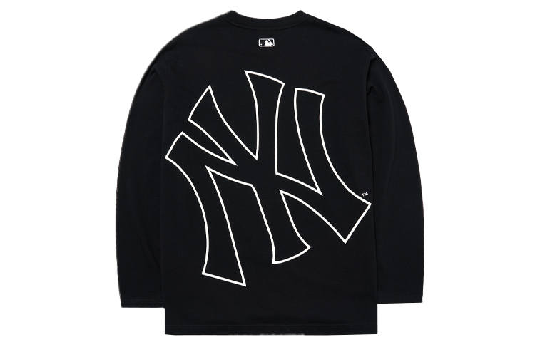 MLB Base Logo T Shirts Unisex Black Crew Neck Moderate Straight Fit
