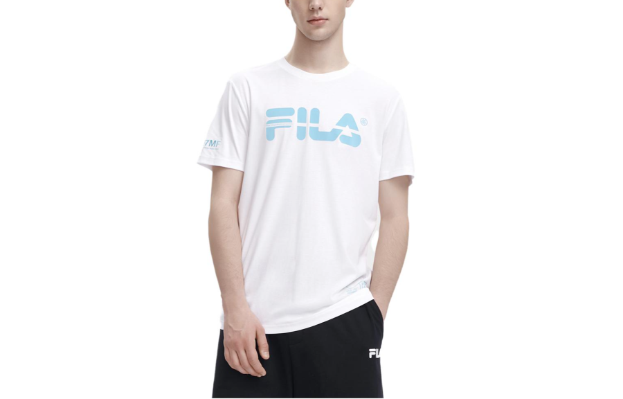 FILA T Shirts Men's White Crew Neck Moderate