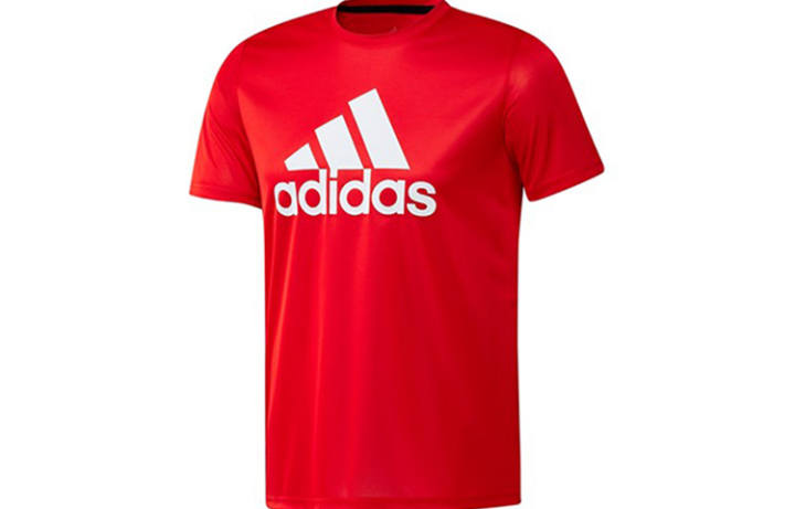 Adidas Adidas T Shirts Men's Red Crew Neck Moderate Straight Fit