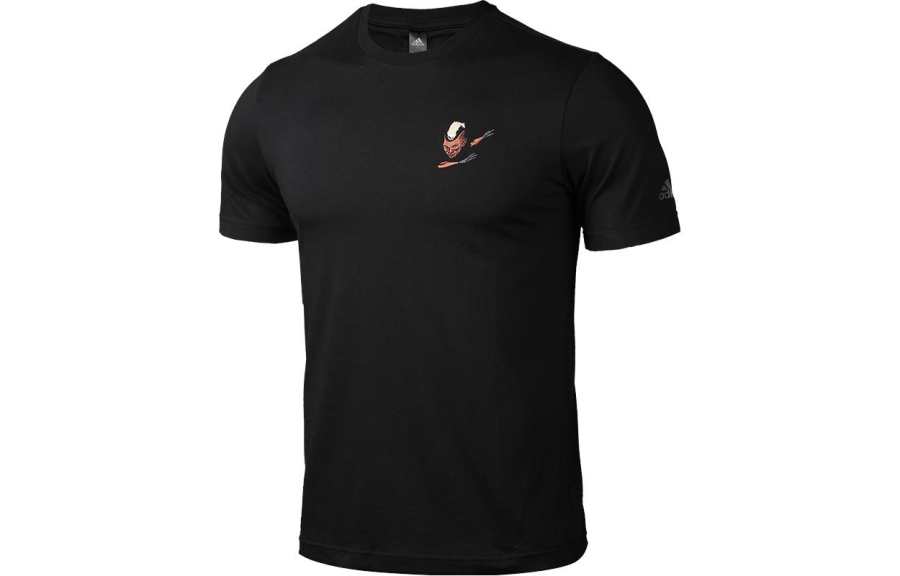 Adidas Adidas T Shirts Men's Black Crew Neck Moderate Straight Fit