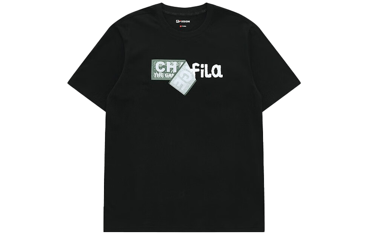FILA FUSION Trendy Brand Street Collection T Shirt Men's Jet Black