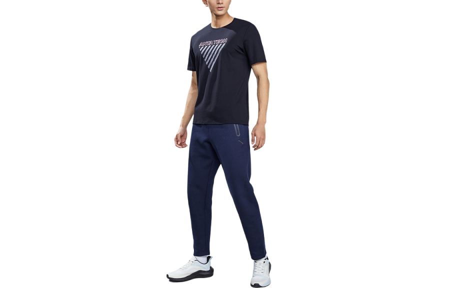 ANTA Variety Training Collection T Shirts Men's Black Crew Neck Moderate Straight Fit