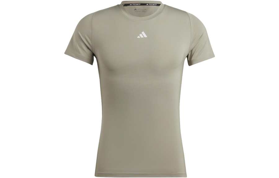Adidas Adidas T Shirts Men's Green Crew Neck Moderate Straight Fit