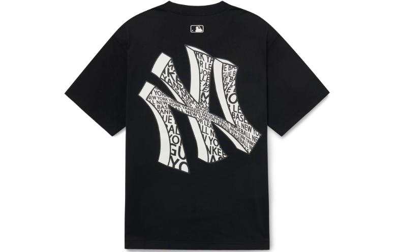 MLB New York Yankees T Shirts Unisex Black Crew Neck Moderate Straight Fit