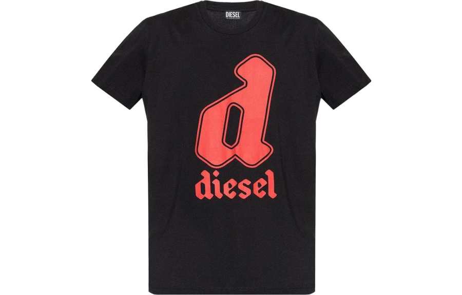 DIESEL T Shirts Men's Black Crew Neck
