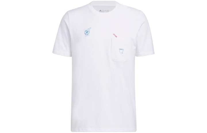 Adidas Adidas T Shirts Men's White Crew Neck Moderate Straight Fit