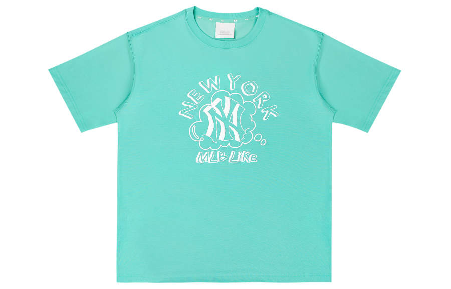MLB T Shirts Unisex Green Crew Neck Moderate Straight Fit
