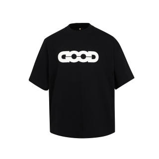 GB T Shirts Men's Black Crew Neck Moderate Straight Fit