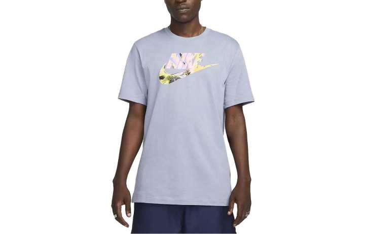 Nike Nike T Shirts Men's Light Purple Crew Neck Moderate Straight Fit
