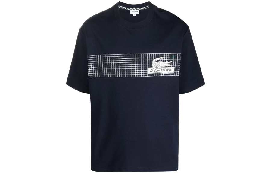 LACOSTE LACOSTE T Shirts Men's Navy Blue Crew Neck