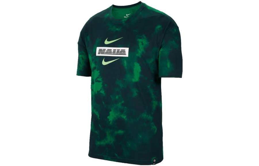Nike Nike T Shirts Men's Green Crew Neck Moderate Straight Fit