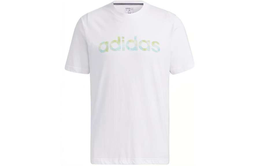 Adidas Neo T Shirts Men's White Crew Neck Moderate Straight Fit
