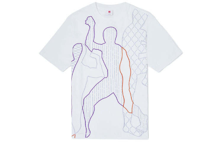 Li-Ning Li Ning Sports Basketball Collection T Shirts Men's White Crew Neck Moderate Straight Fit