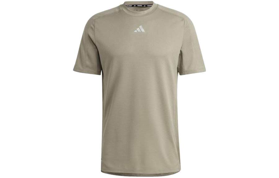 Adidas Adidas T Shirts Men's Green Crew Neck Moderate Straight Fit