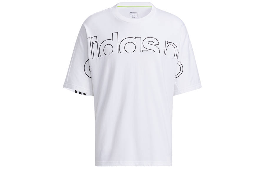 Adidas Neo T Shirts Men's White Crew Neck Moderate Straight Fit