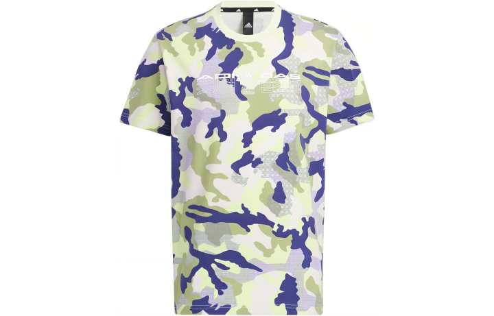 Adidas Adidas T Shirts Men's Lime Green Crew Neck Moderate Straight Fit