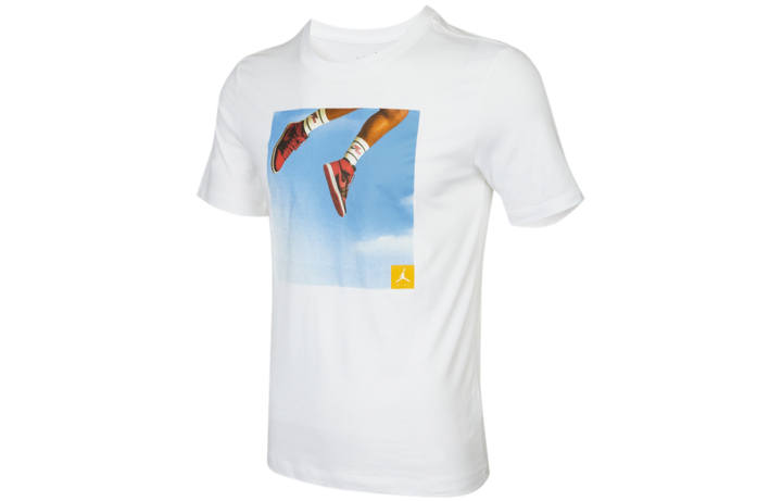 Jordan Jordan T Shirts Men's White Crew Neck Moderate Straight Fit