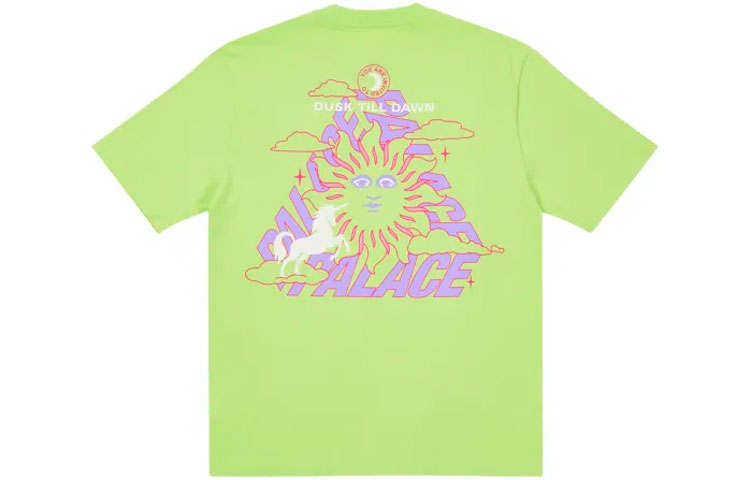 PALACE T Shirts Unisex Light Green Crew Neck Moderate