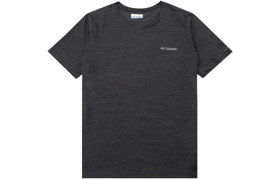 Columbia T Shirts Men's Black Crew Neck Moderate Straight Fit
