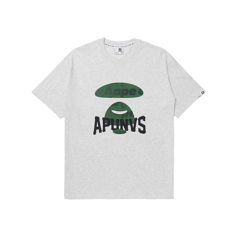 Aape T Shirts Men's White WH2 Crew Neck Moderate Straight Fit