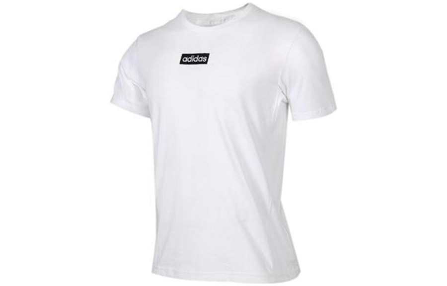 Adidas Adidas T Shirts Men's White Crew Neck Moderate Straight Fit