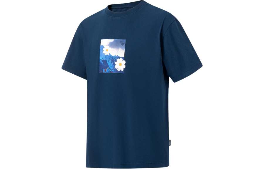 Li-Ning Li Ning Short Sleeved T Shirts Unisex Blue Moon Sea