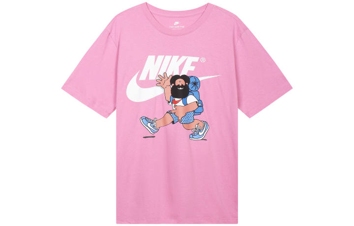 Nike Nike T Shirts Men's Pink Crew Neck Moderate Straight Fit