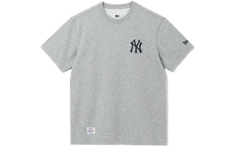 New Era T Shirts Unisex Gray Crew Neck Moderate Straight Fit